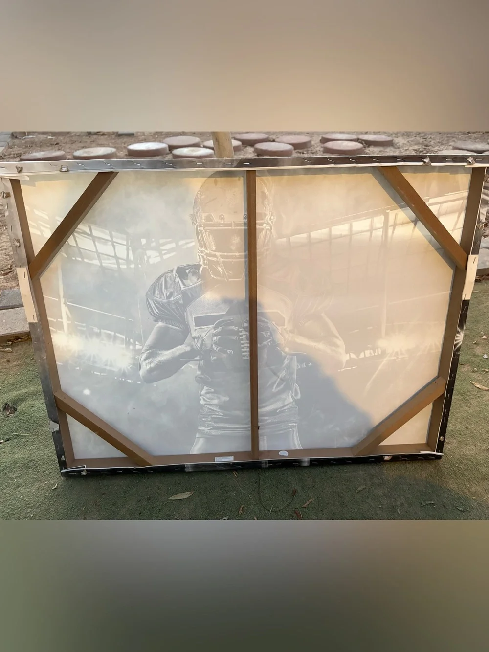 Yellow and Black Football Player Wall Art